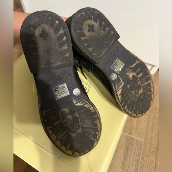 Lucky Brand Black Combat Boots with Polished Leather - Picture 4 of 5